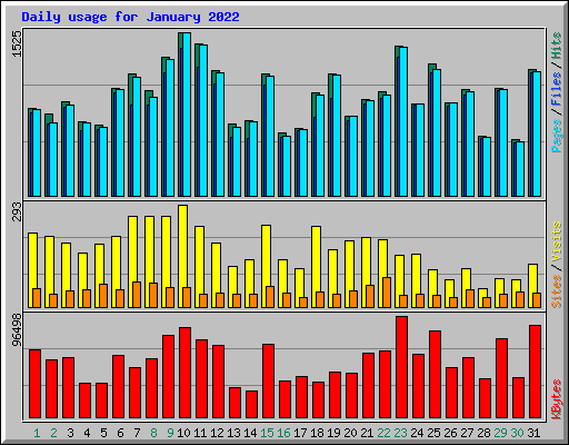 Daily usage for January 2022