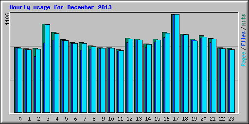 Hourly usage for December 2013