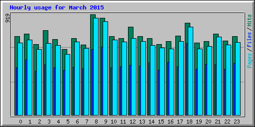 Hourly usage for March 2015