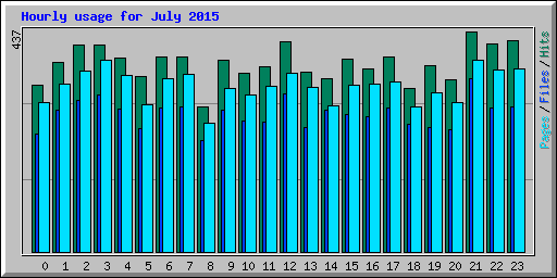 Hourly usage for July 2015