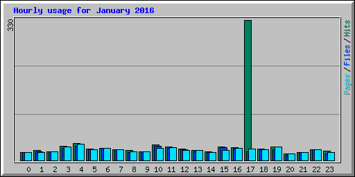 Hourly usage for January 2016