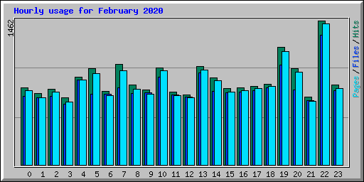 Hourly usage for February 2020