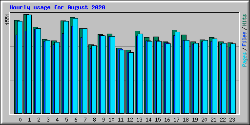 Hourly usage for August 2020