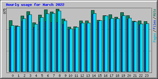 Hourly usage for March 2022
