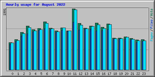 Hourly usage for August 2022