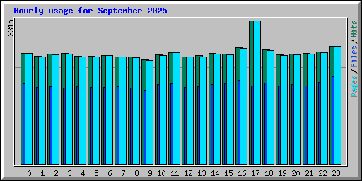 Hourly usage for September 2025